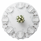 top view of Alpine Glass Charger Plate - Silver trim