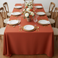 90"x132" Rectangular Oblong Premium Polyester Tablecloth - Rust