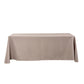 90"x132" Rectangular Oblong Premium Polyester Tablecloth Taupe front view