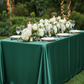 Emerald Green 90x132 Satin Tablecloth Outdoor Wedding Reception