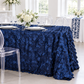 90"x132" Petal Circle Taffeta Rectangular Tablecloth - Navy Blue.