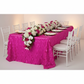 90"x156" Petal Circle Taffeta Rectangular Tablecloth - Fuchsia with flower premade runner | gold charger plate | white napkin