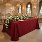 detail of 90"x156" Rectangular Oblong Premium Polyester Tablecloth - Apple Red