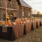 rustic fall harvest celebration with 90"x156" Rectangular Oblong Premium Polyester Tablecloth - Chocolate Brown