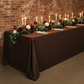 dinner side table with 90"x156" Rectangular Oblong Premium Polyester Tablecloth - Chocolate Brown
