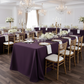 wedding banquet with 90"x156" Rectangular Oblong Premium Polyester Tablecloth - Eggplant/Plum