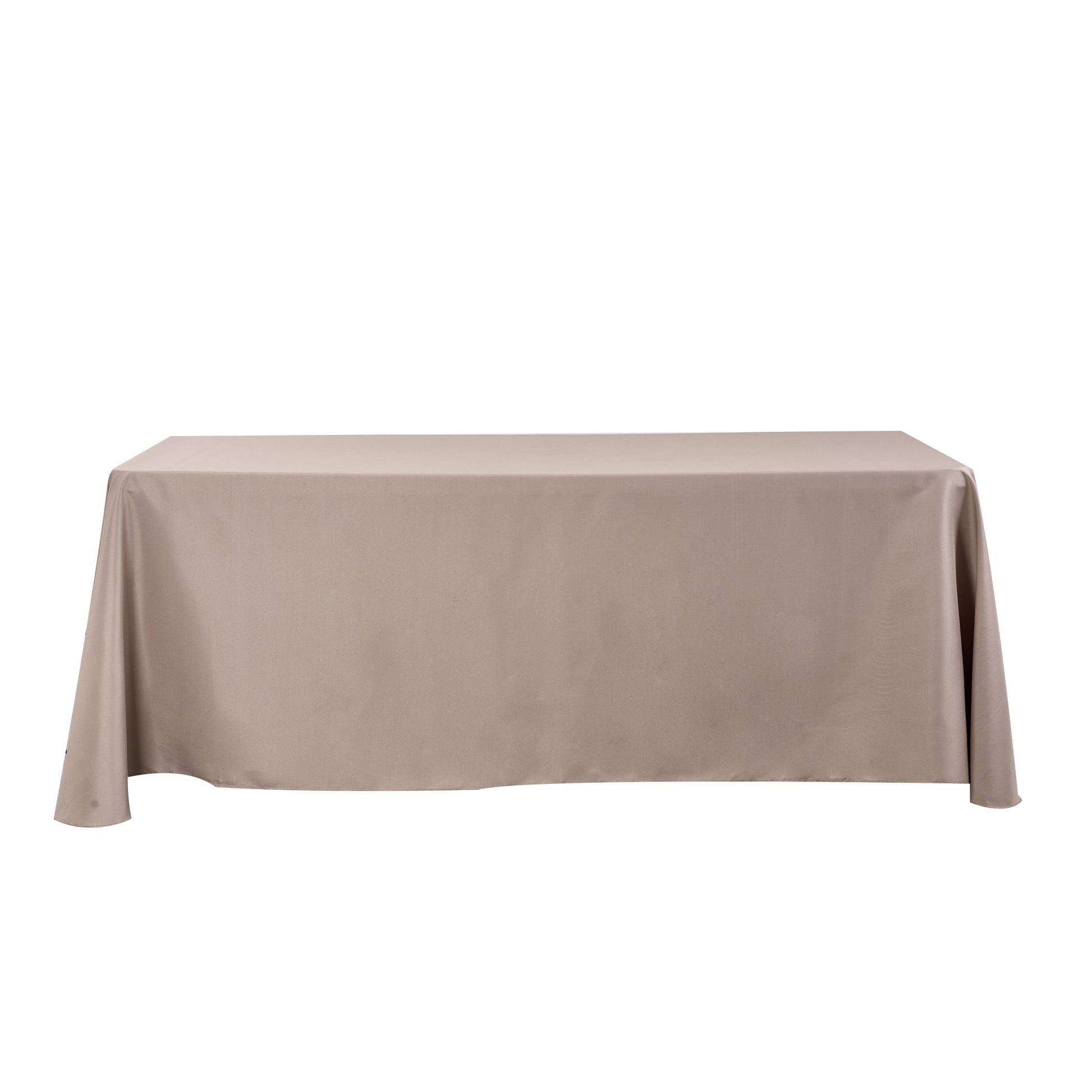 90"x156" Rectangular Oblong Premium Polyester Tablecloth Taupe front view