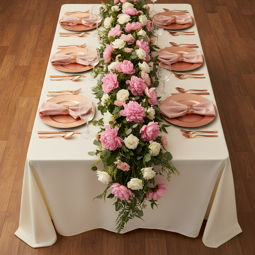 90"x156" Rectangular Premium Polyester Tablecloth (Square Corners) - Light Ivory/Off White