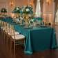 90"x156" Rectangular Satin Tablecloth - Peacock for wedding indoor reception