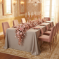 90"x156" Rectangular Oblong Premium Polyester Tablecloth - Taupe for an indoor birthday table setup