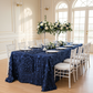 90"x156" Petal Circle Taffeta Rectangular Tablecloth - Navy Blue.
