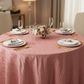 Accordion Crinkle Taffeta 120" Round Tablecloth - Dusty Rose/Mauve | dinner plate | napkin | wine goblet 