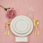 Accordion Crinkle Taffeta 120" Round Tablecloth - Dusty Rose/Mauve | dinner plate | wine goblet 