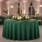 front detail of Accordion Crinkle Taffeta 120" Round Tablecloth - Emerald Green