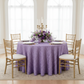 indoor table setting with Accordion Crinkle Taffeta 120" Round Tablecloth - Victorian Lilac/Wisteria