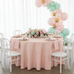 Accordion Crinkle Taffeta 132" Round Tablecloth - Blush/Rose Gold | charger plate | napkin | flower centerpiece |