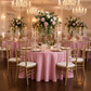 luxury wedding with Accordion Crinkle Taffeta 132" Round Tablecloth - Pink
