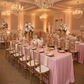 wedding reception with Accordion Crinkle Taffeta 90"x132" Rectangular Tablecloth - Pink