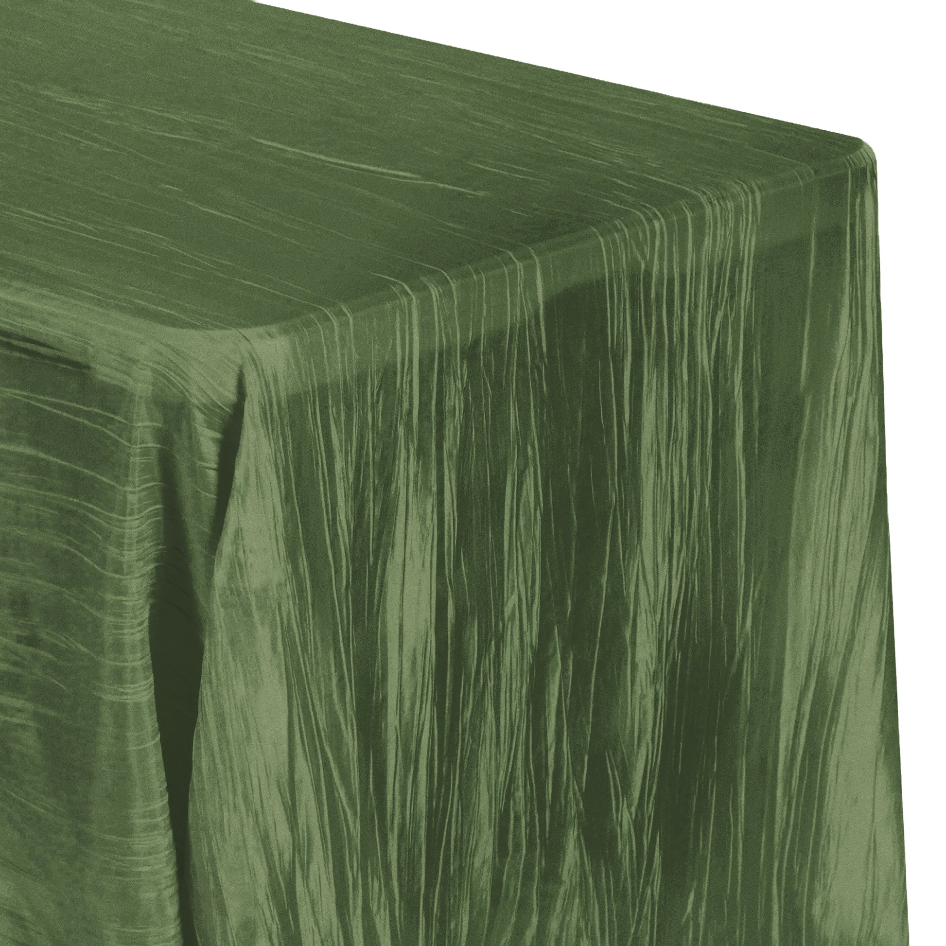 Accordion Crinkle Taffeta 90"x132" Rectangular Tablecloth Willow Green close up