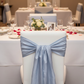 Accordion Crinkle Taffeta Chair Sash 7"x108" - Dusty Blue | chair cover |