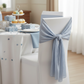 Accordion Crinkle Taffeta Chair Sash 7"x108" - Dusty Blue | chair cover |