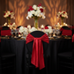 Accordion Crinkle Taffeta Chair Sash 7"x108" - Red | banquet chair | 