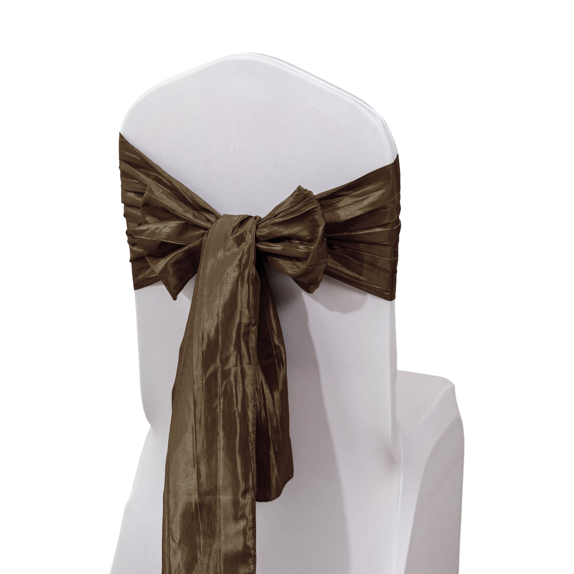 Accordion Crinkle Taffeta Chair Sash Chocolate 