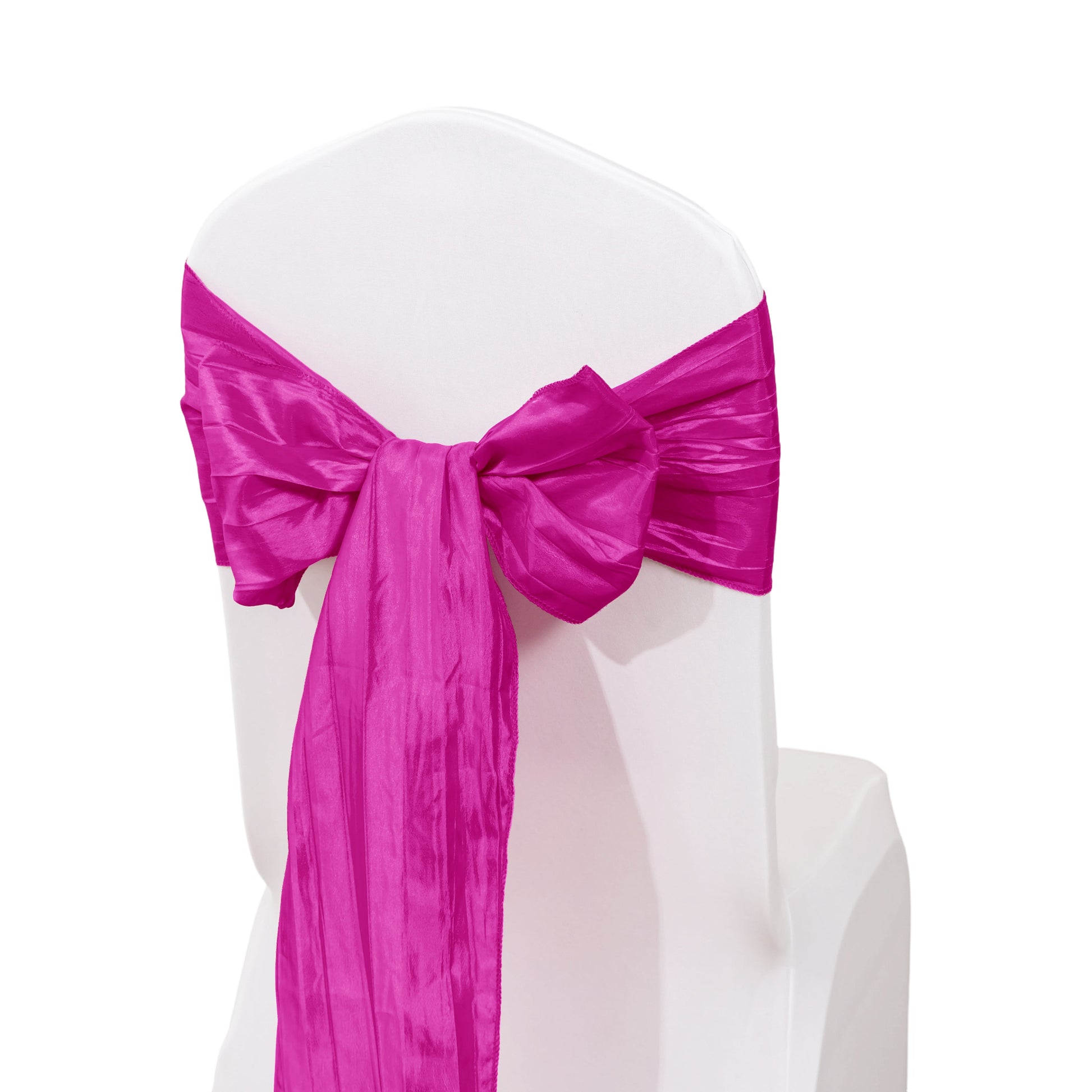 Accordion Crinkle Taffeta Chair Sash Fuchsia