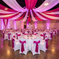 Accordion Crinkle Taffeta Chair Sash Fuchsia on white spandex banquet chair covers