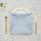 Accordion Crinkle Taffeta Napkin 20"x20" - Dusty Blue | charger plate | tablecloth | charger plate |