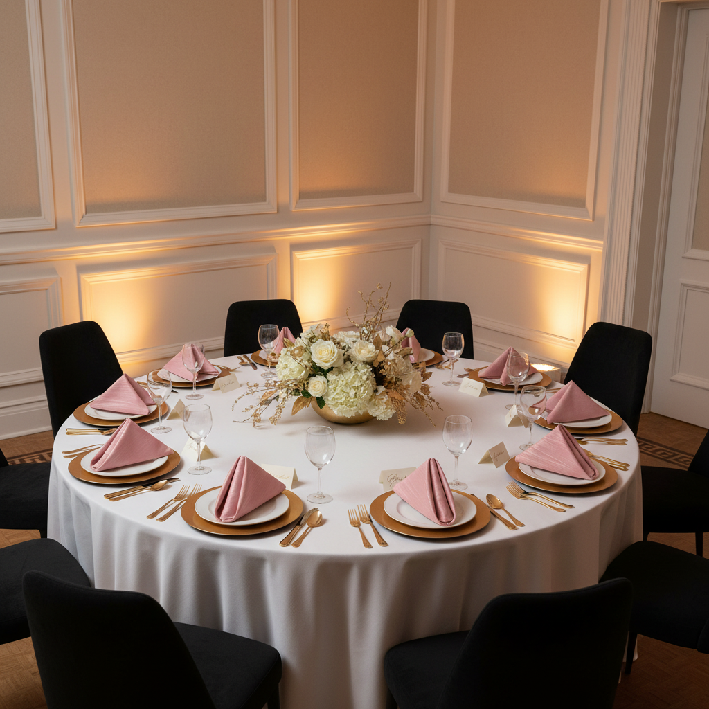 Accordion Crinkle Taffeta Napkin 20"x20" - Dusty Rose/Mauve