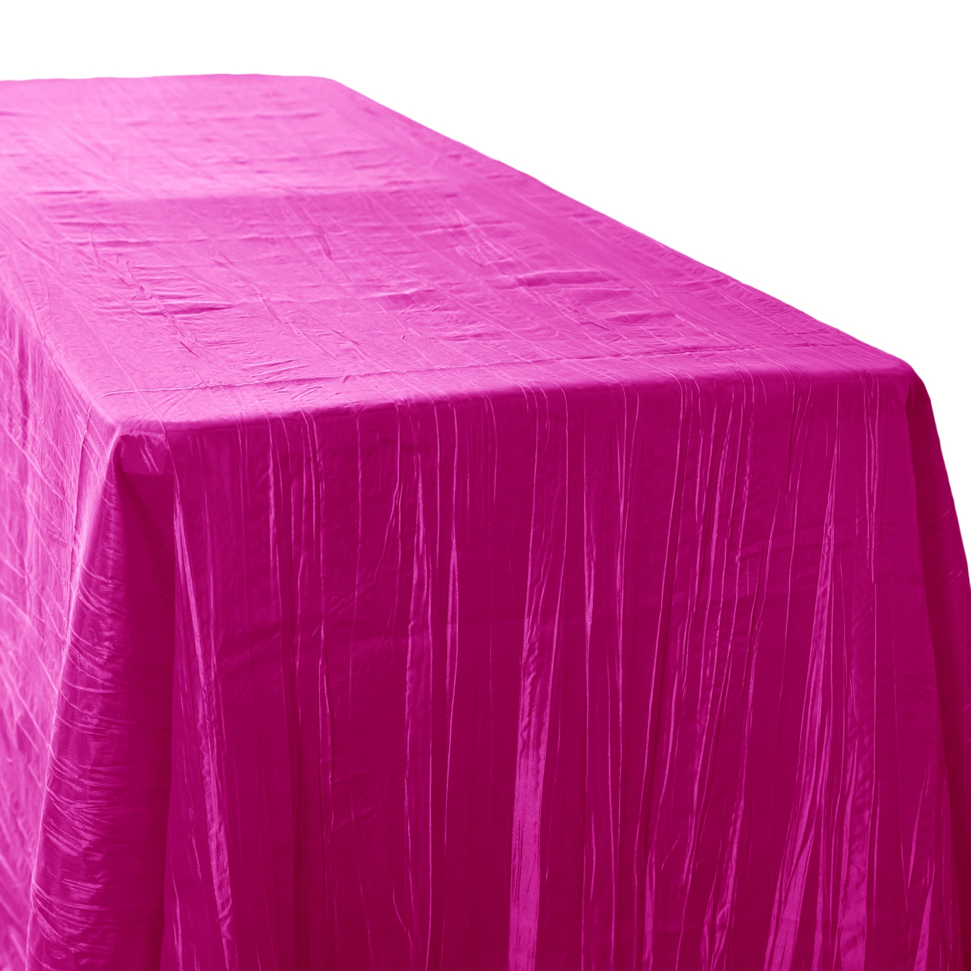 Accordion Crinkle Taffeta Rectangular Tablecloth Fuchsia close up