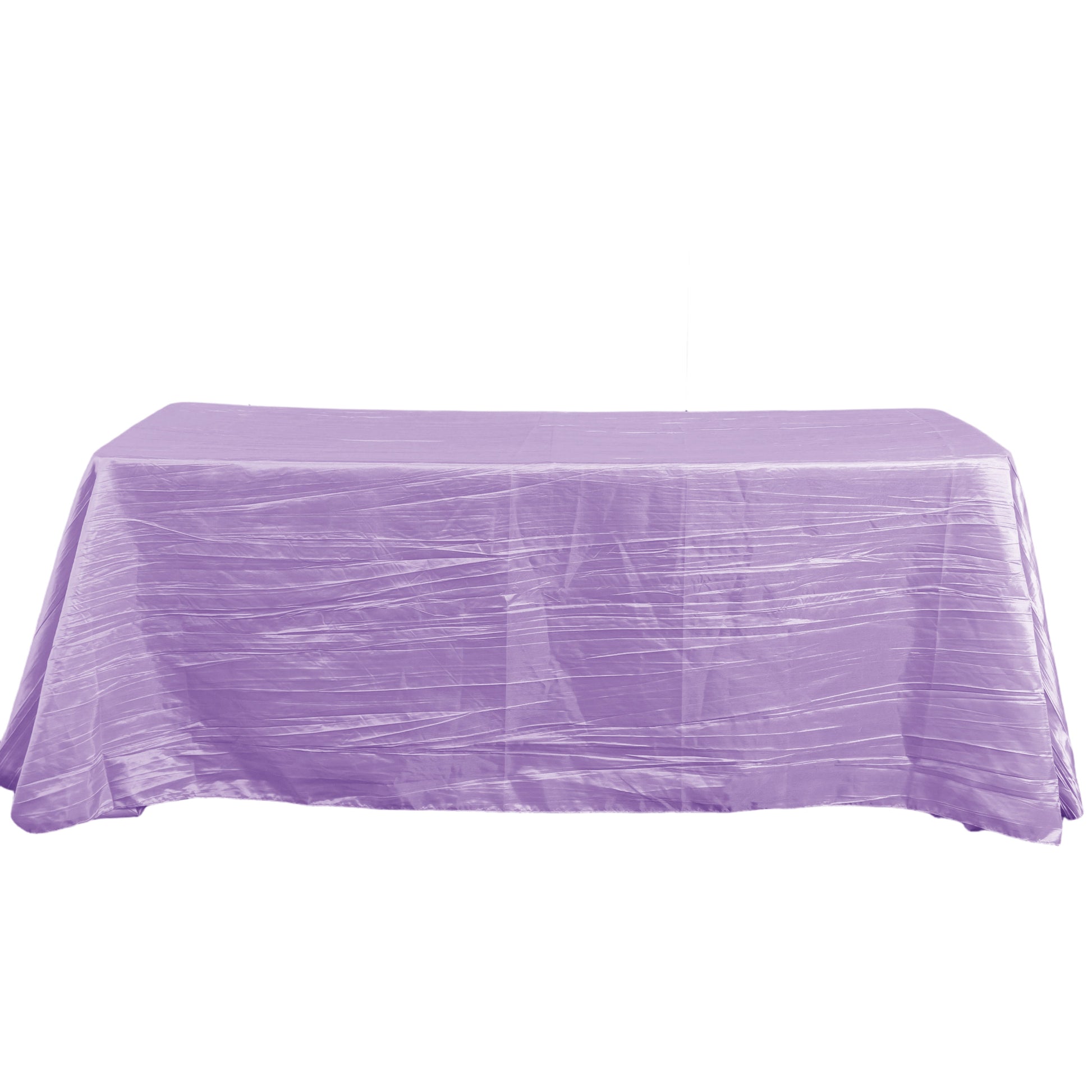 Accordion Crinkle Taffeta Rectangular Tablecloth Lavender full view
