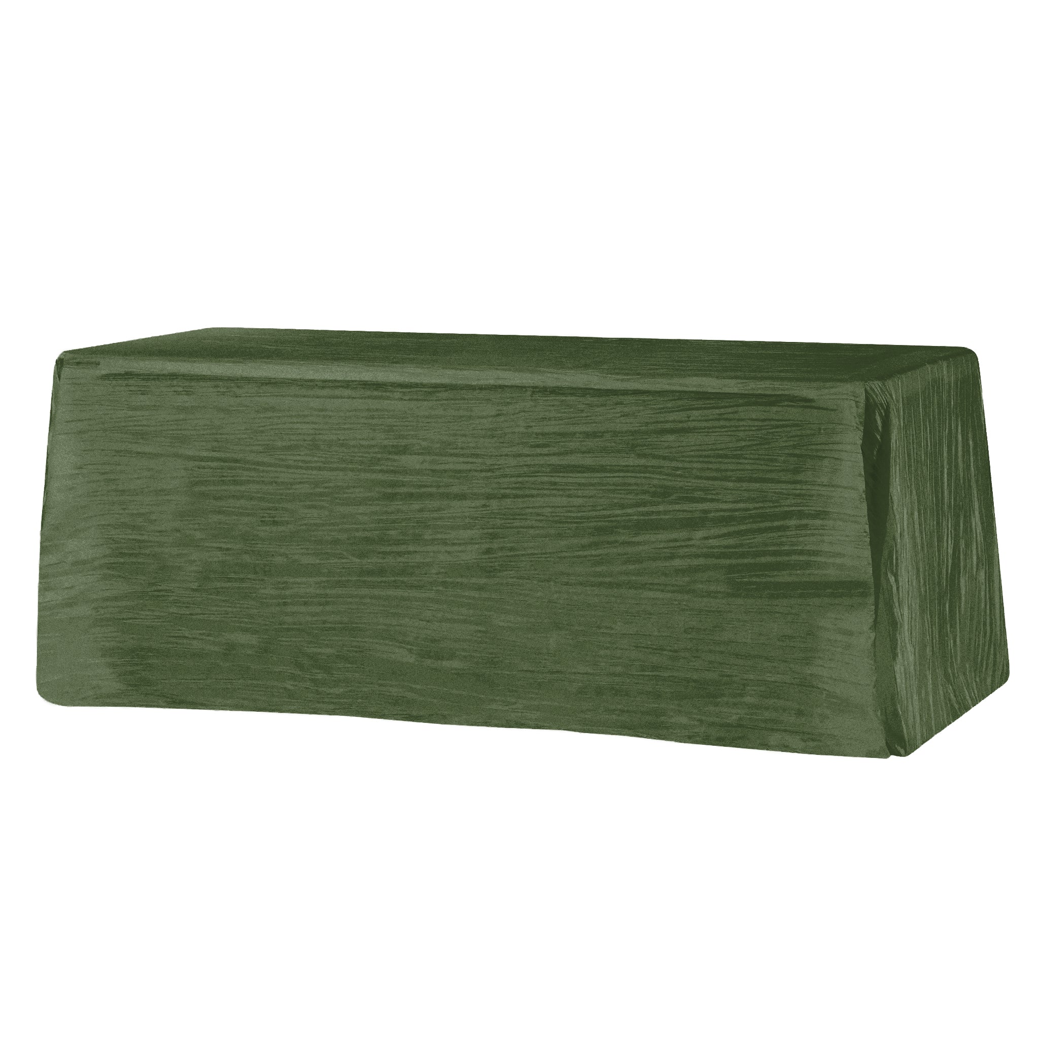 Accordion Crinkle Taffeta Rectangular Tablecloth Willow Green front view