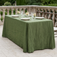 Accordion Crinkle Taffeta Rectangular Tablecloth Willow Green - Outdoor Reception