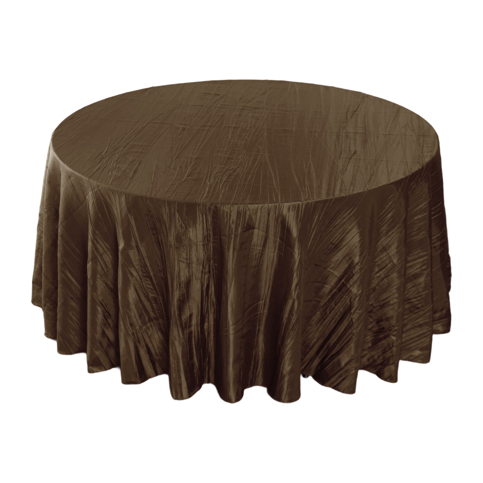 Accordion Crinkle Taffeta Round Tablecloth Chocolate - CV Linens