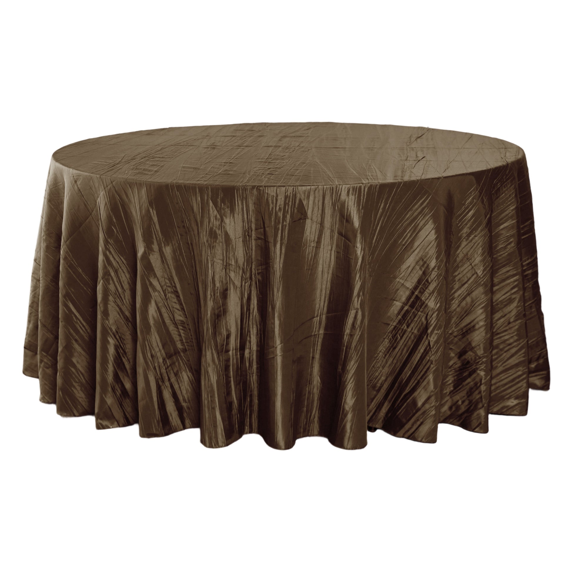 Accordion Crinkle Taffeta Round Tablecloth Chocolate