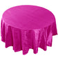 birds eye view of the Accordion Crinkle Taffeta Round Tablecloth Fuchsia 