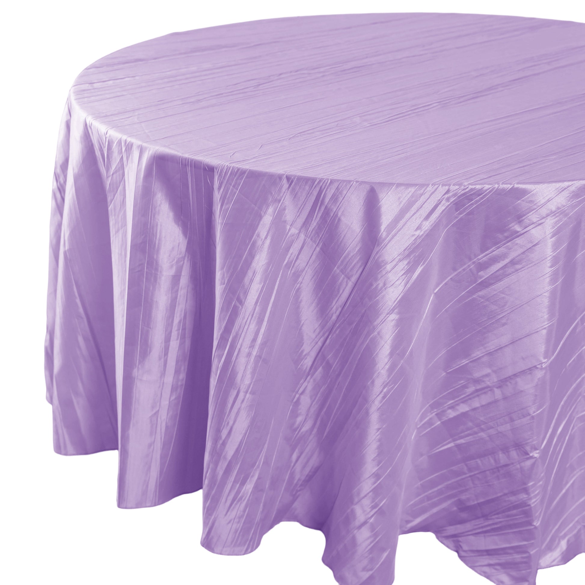 Accordion Crinkle Taffeta Round Tablecloth Lavender close up
