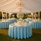 Accordion Crinkle Taffeta 120" Round Tablecloth Baby Blue – Outdoor Tent Wedding