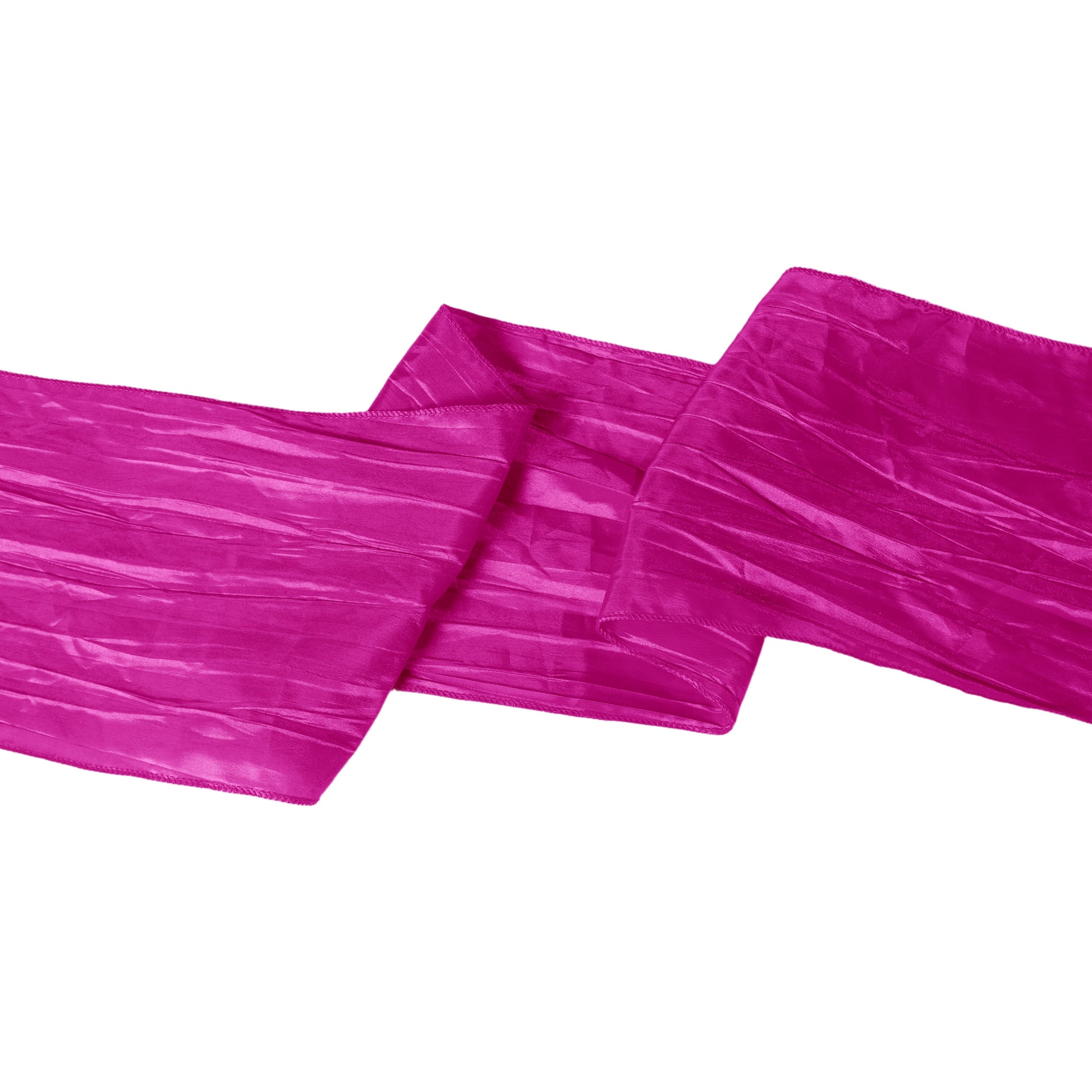 Accordion Crinkle Taffeta Table Runner Fuchsia close up