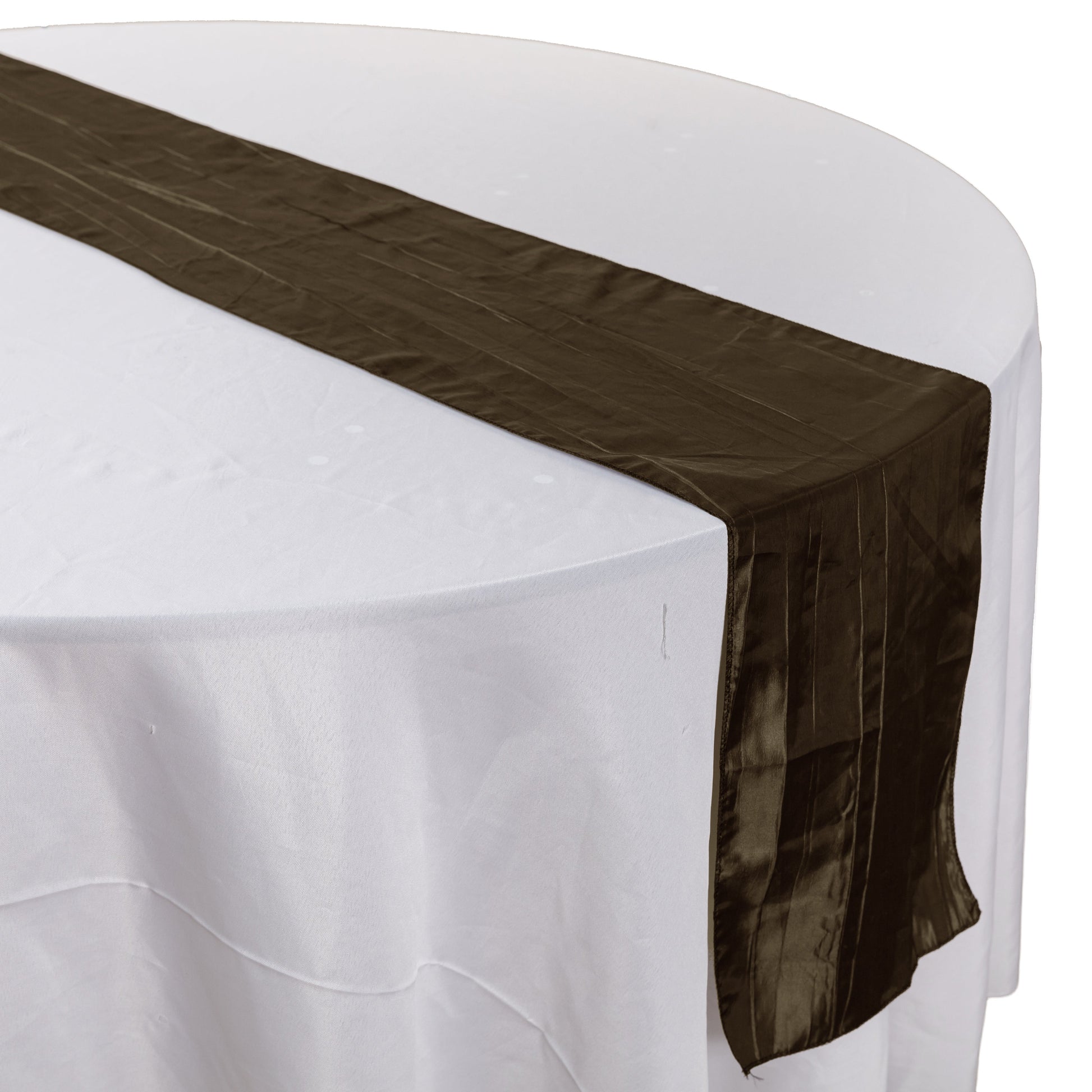 Accordion Crinkle Taffeta Table Runner Chocolate - CV Linens