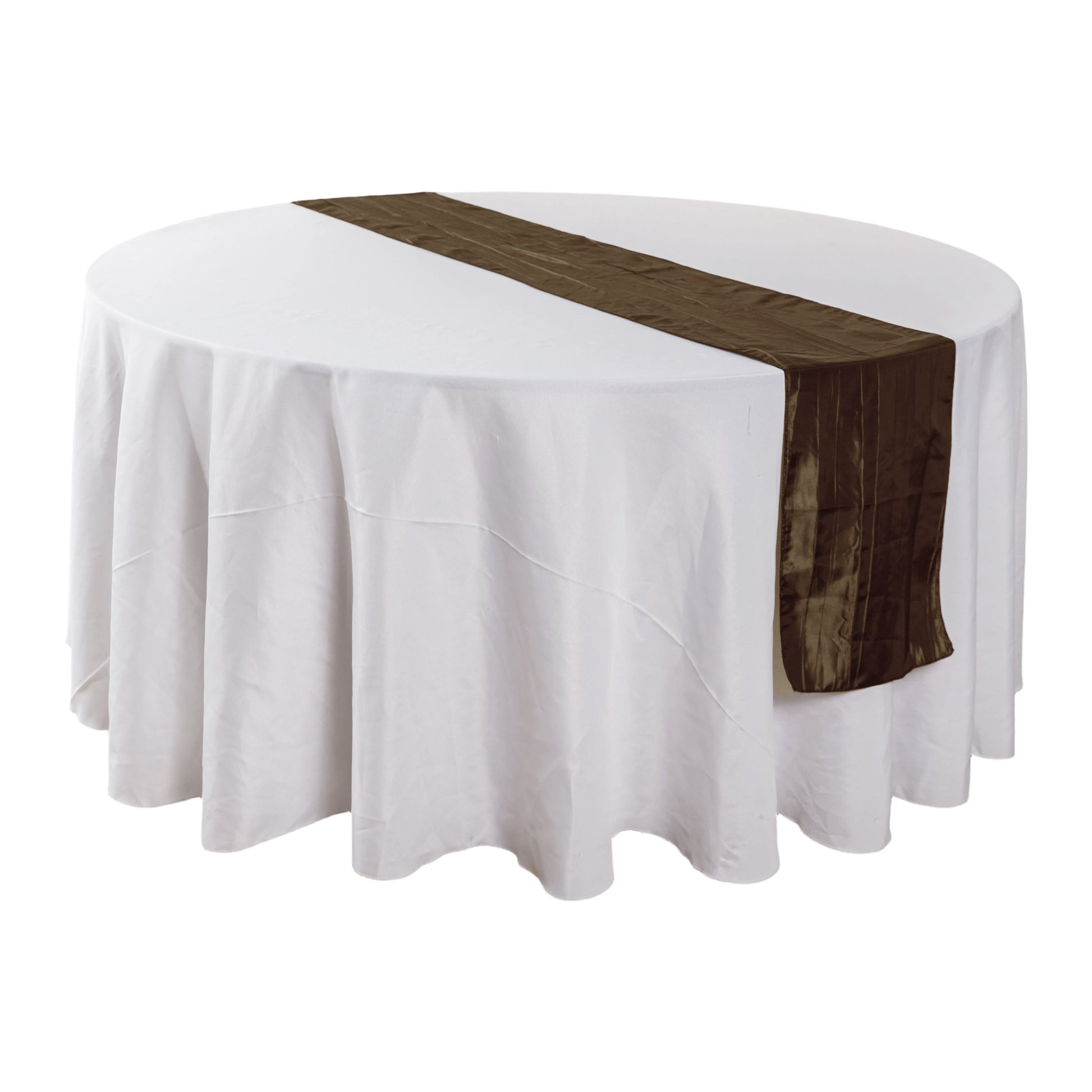 Accordion Crinkle Taffeta Table Runner Chocolate