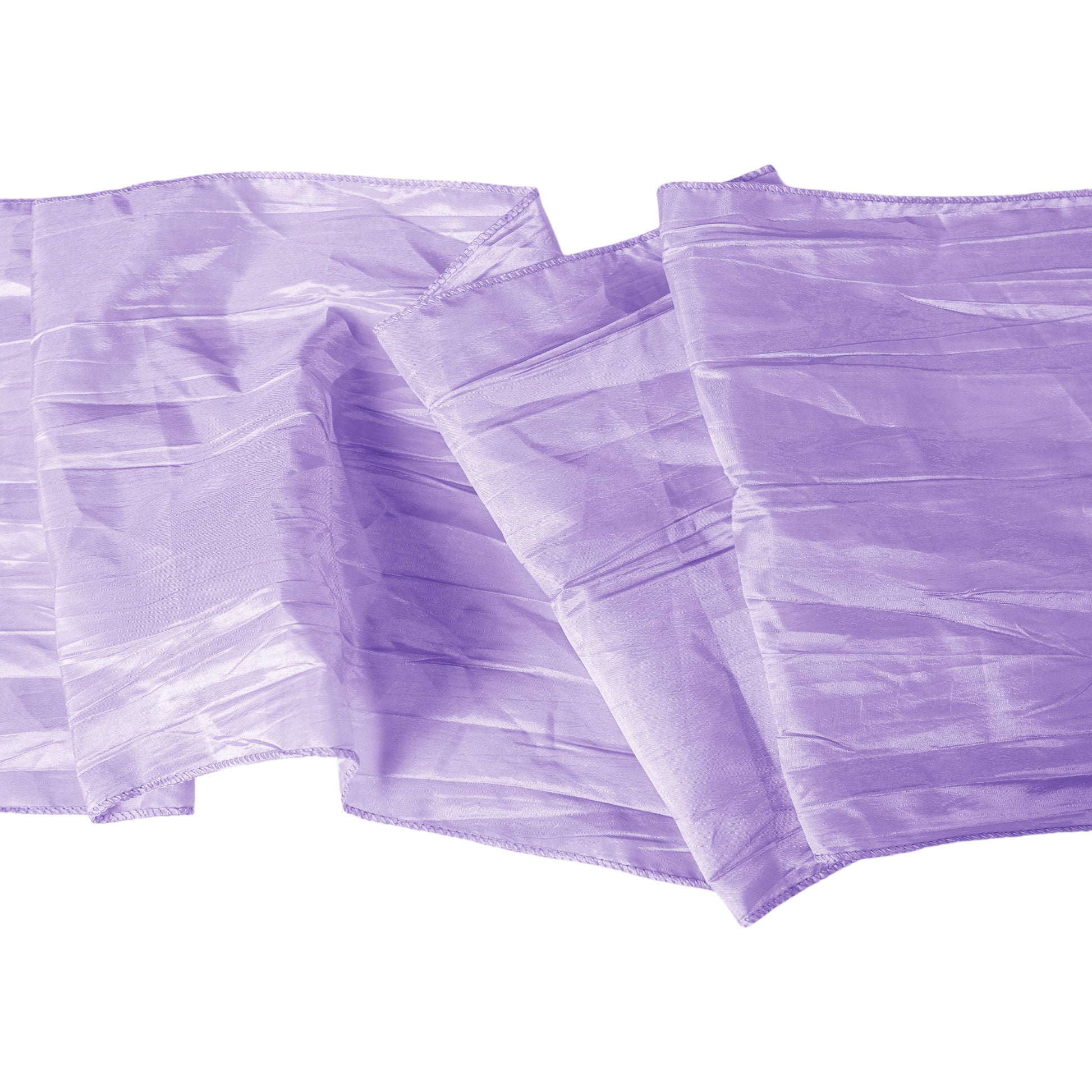 Accordion Crinkle Taffeta Table Runner Lavender close up