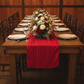Accordion Crinkle Taffeta Table Runner - Red