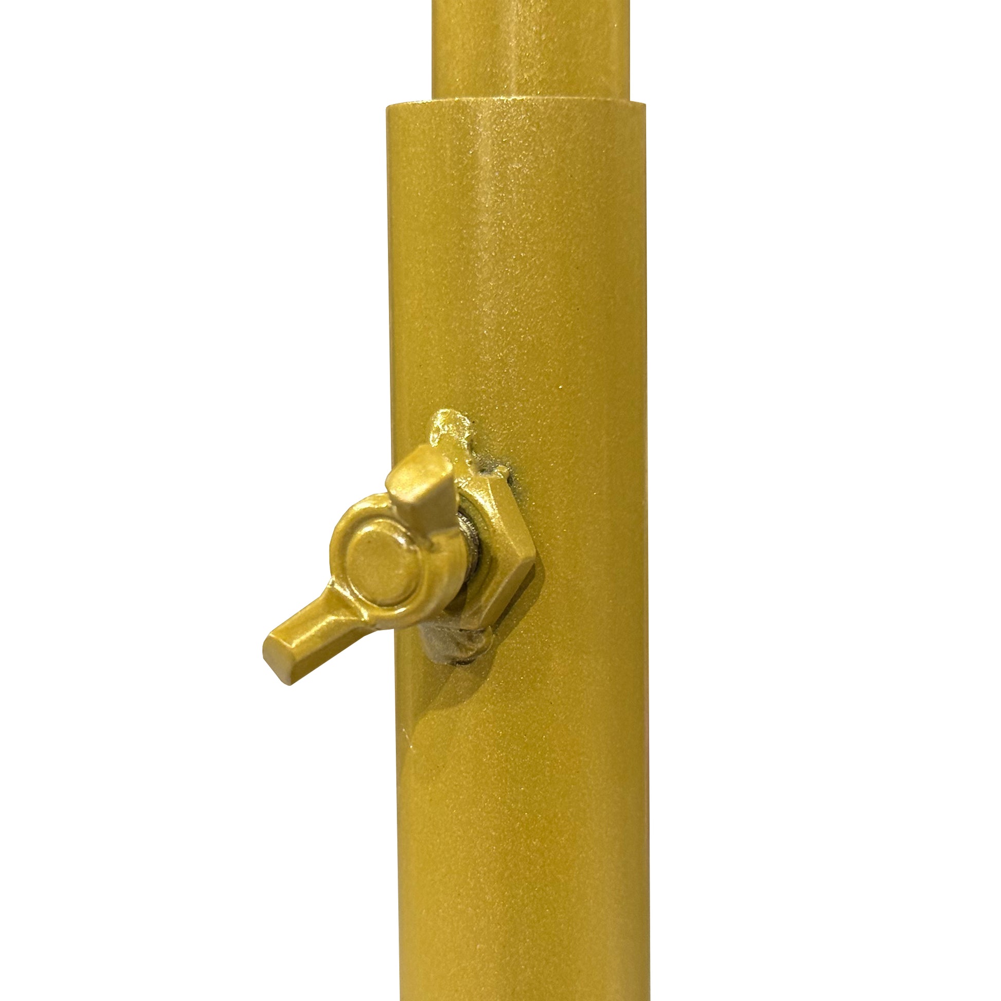 Adjustable Umbrella Centerpiece Stand with White Cover pole screw close up