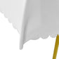 Adjustable Umbrella Centerpiece Stand with White Cover close up of finish scalloped edge