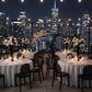 roof top dinner setup with Alpine Acrylic Charger Plate - Black trim