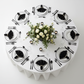 top view table setup with Alpine Acrylic Charger Plate - Black trim