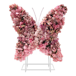 Artificial 3D Floral for Butterfly Backdrop Stand Pink front view